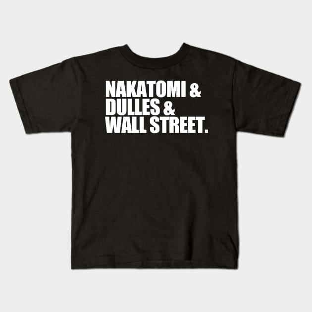 Die Hard Locations Kids T-Shirt by PopCultureShirts